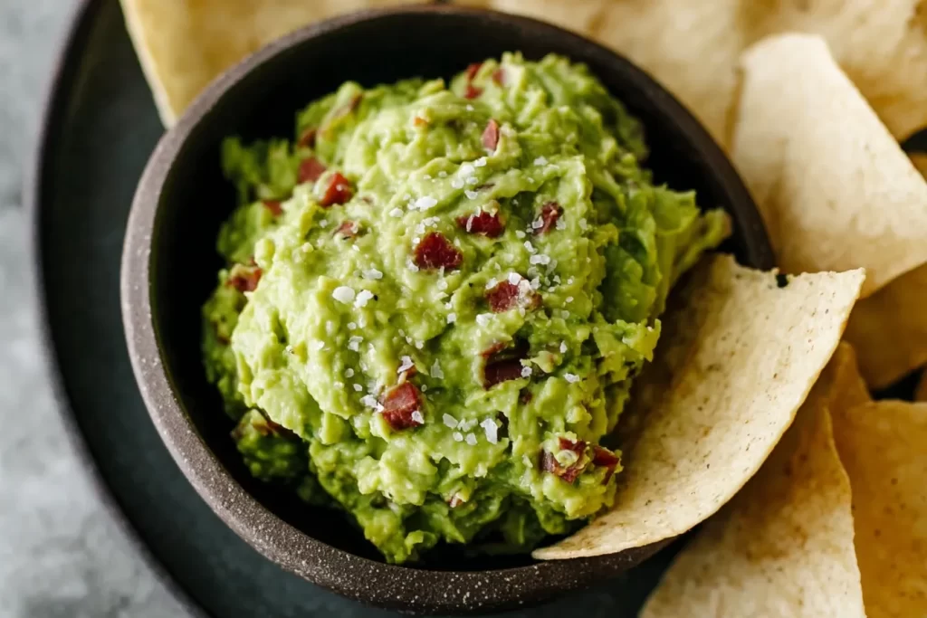 Fresh Homemade Guacamole Ready to Serve