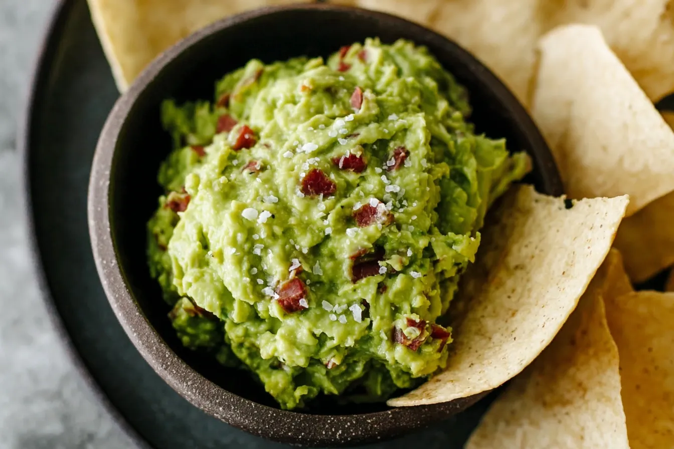 Fresh Homemade Guacamole Ready to Serve