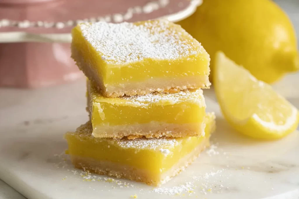 Delicious Lemon Bars Served on a Plate