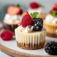 Delicious Mini Cheesecakes on a Elegant Plate