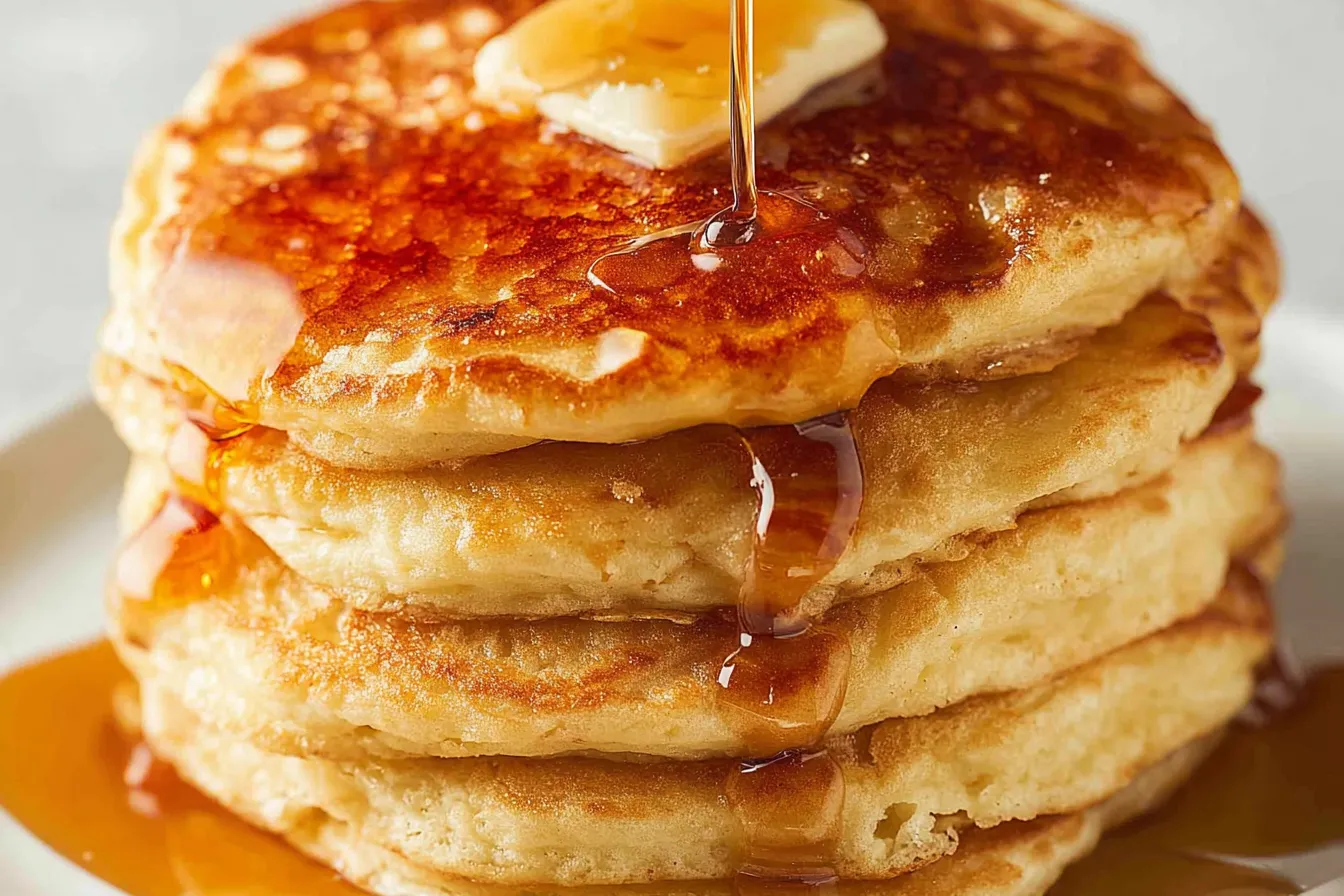Delicious Fluffy Pancakes Stacked High