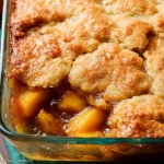 Delicious Homemade Peach Cobbler Fresh Out of the Oven