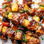 Pineapple Teriyaki Chicken Skewers Ready to Grill