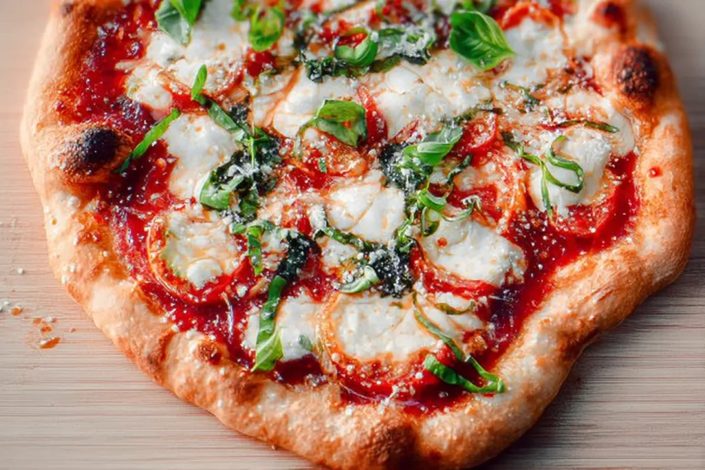 Homemade Pizza Margherita Freshly Baked