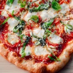 Homemade Pizza Margherita Freshly Baked