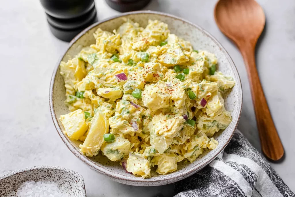 Delicious Potato Salad Garnished with Fresh Herbs
