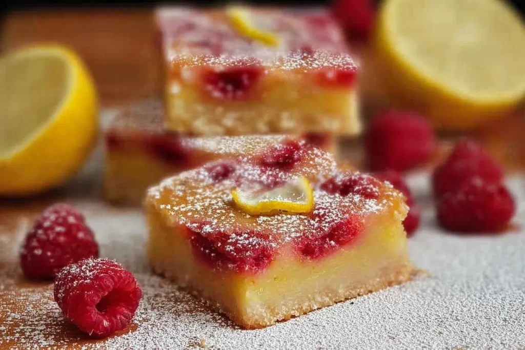 Raspberry Lemon Bars Freshly Baked