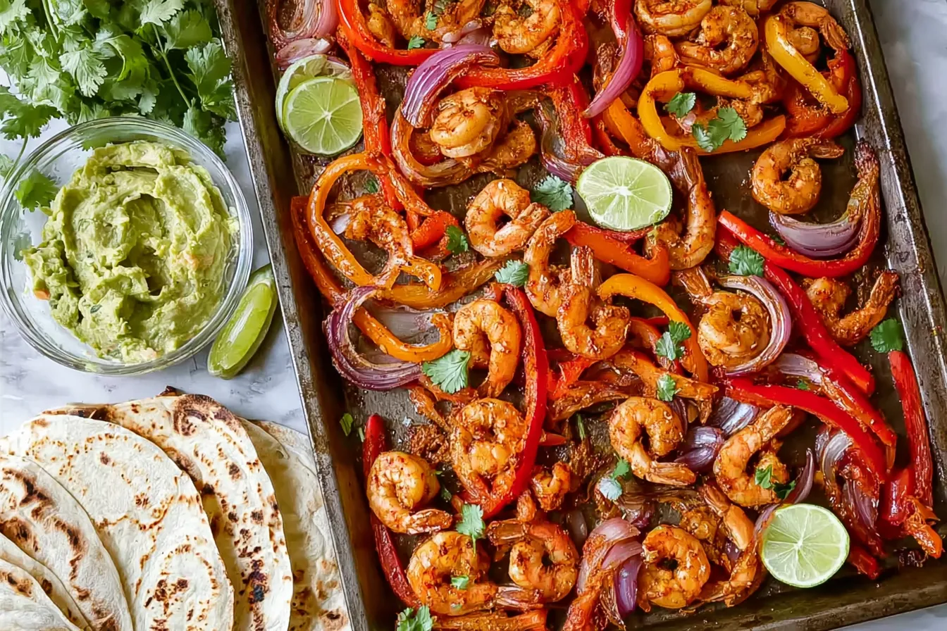 Sheet Pan Shrimp Fajitas