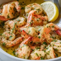 Shrimp Scampi Plated with Garlic and Parsley