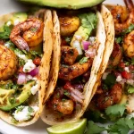 Delicious Shrimp Tacos Plated with Fresh Ingredients