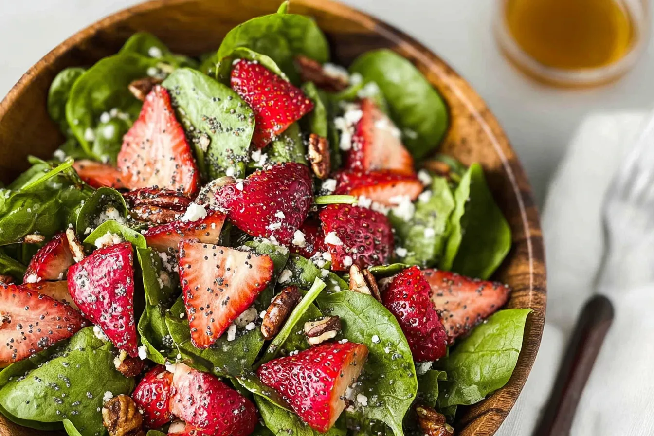 Spinach Strawberry Salad with Poppy Seed Dressing