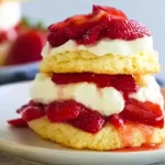 Delicious Strawberry Shortcake Slices on a Plate