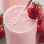 Refreshing Strawberry Smoothie in a Glass