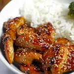 Homemade Teriyaki Chicken Served with Rice and Vegetables