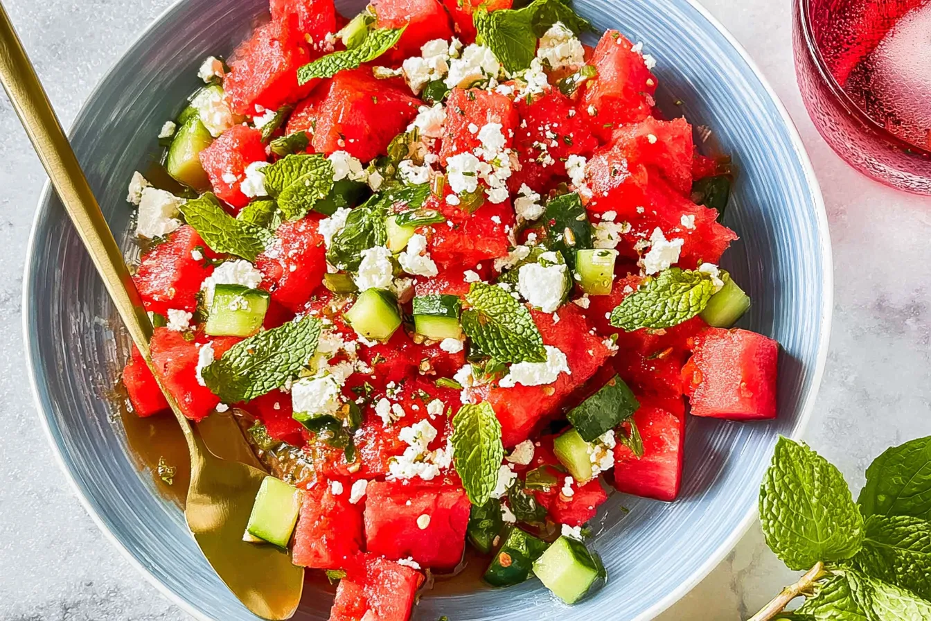 Watermelon Feta Mint Salad