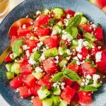 Colorful Watermelon Salad in a Bowl