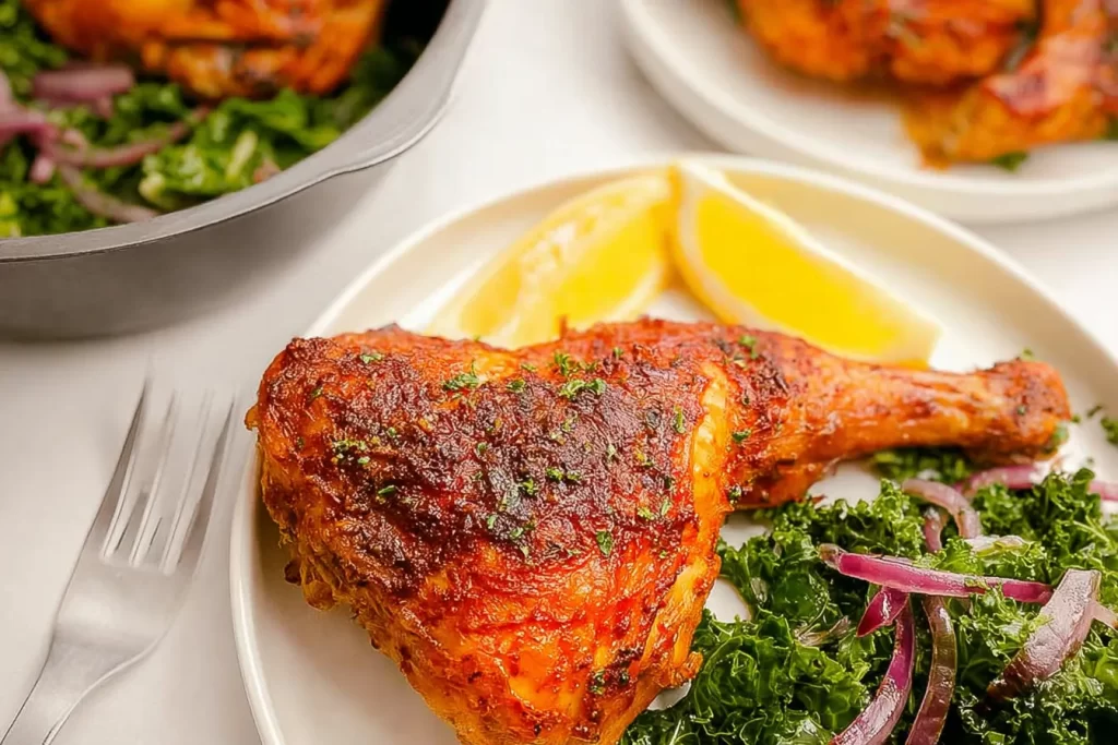 Crispy Air Fryer Chicken Leg Quarters Fresh Out of the Fryer