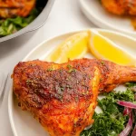 Crispy Air Fryer Chicken Leg Quarters Fresh Out of the Fryer
