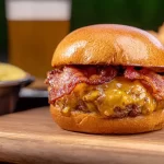 Delicious Bacon Cheeseburger Ready to Serve