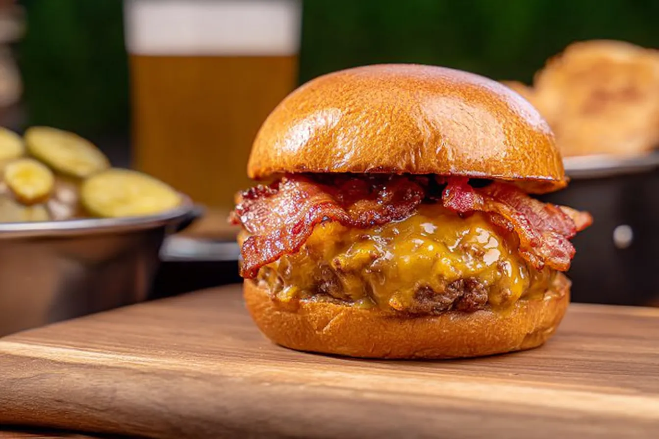Delicious Bacon Cheeseburger Ready to Serve