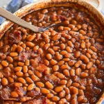 Baked Beans with Bacon and Brown Sugar in a Serving Dish