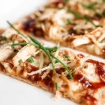 BBQ Chicken Flatbread Pizza Fresh Out of the Oven