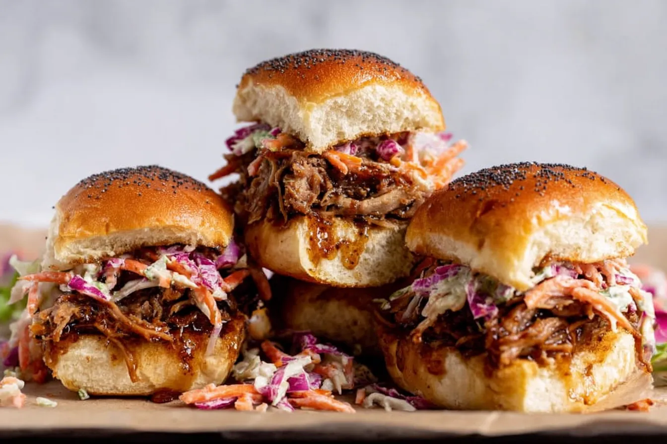 BBQ Pulled Pork Sliders Ready to Serve