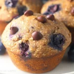 Blueberry Banana Muffins with Chocolate Chips Freshly Baked