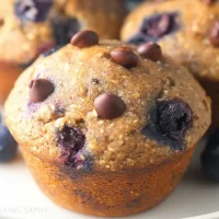 Blueberry Banana Muffins with Chocolate Chips Freshly Baked