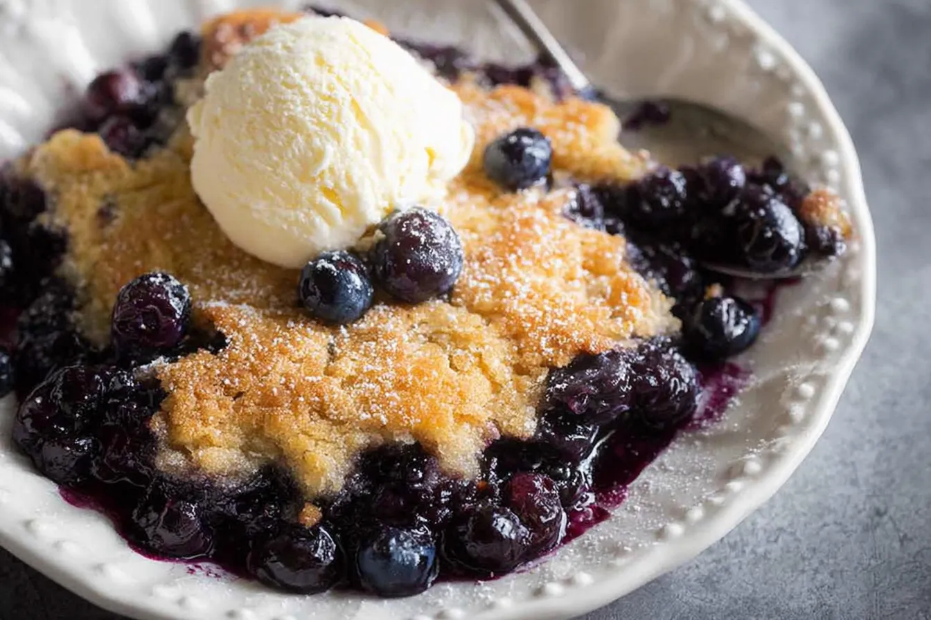 Delicious Blueberry Cobbler Fresh Out of the Oven