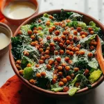 Delicious Caesar Salad with Crispy Chickpeas (Vegetarian)
