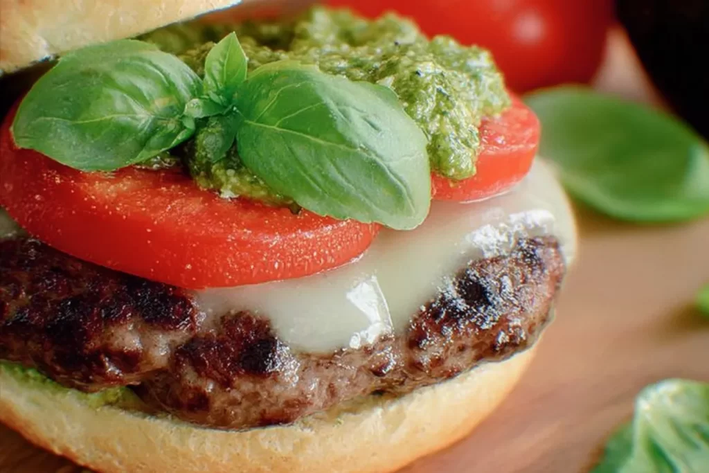 Caprese Hamburger Steak Plated