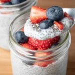 Creamy Chia Pudding in a Glass Bowl