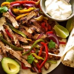 Delicious Chicken Fajitas Served with Fresh Veggies
