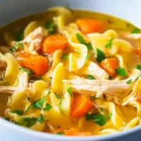 Delicious Homemade Chicken Noodle Soup Bowl