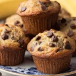Delicious Chocolate Chip Banana Muffins Fresh from the Oven