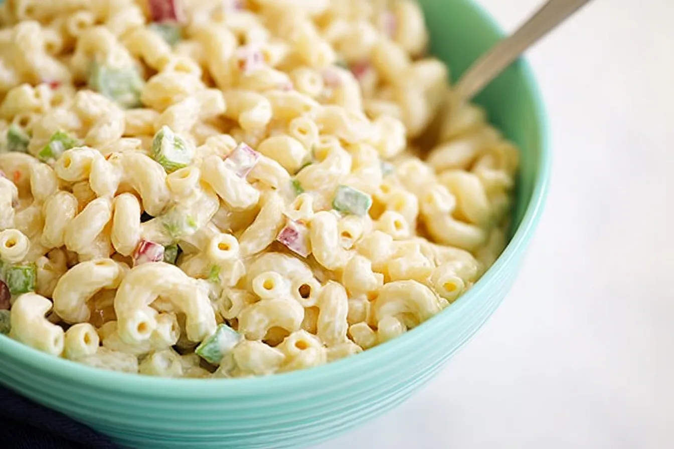 Classic Macaroni Salad with Veggies and Dressing