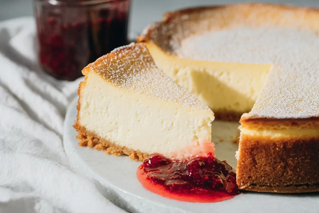 Classic New York Cheesecake Slice with Fresh Berries