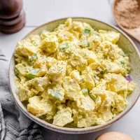Classic Potato Salad: Delicious and Simple Summer Side Classic Potato Salad Served in a Bowl