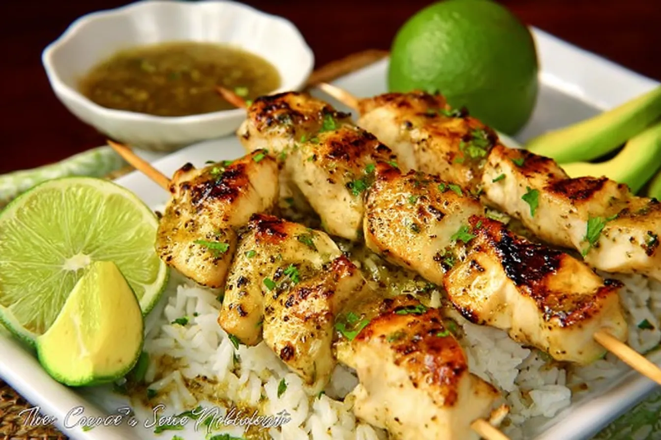 Coconut Lime Chicken Skewers on the Grill