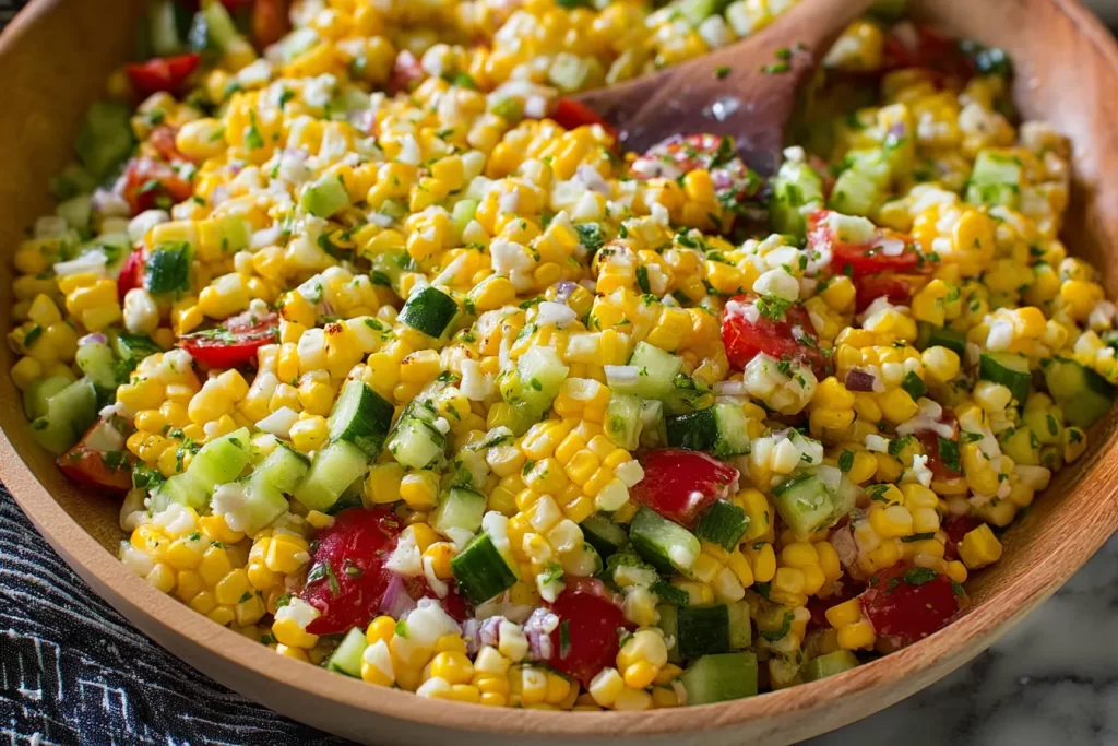 Colorful Corn Salad Ready to Serve