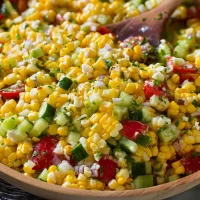 Colorful Corn Salad Ready to Serve