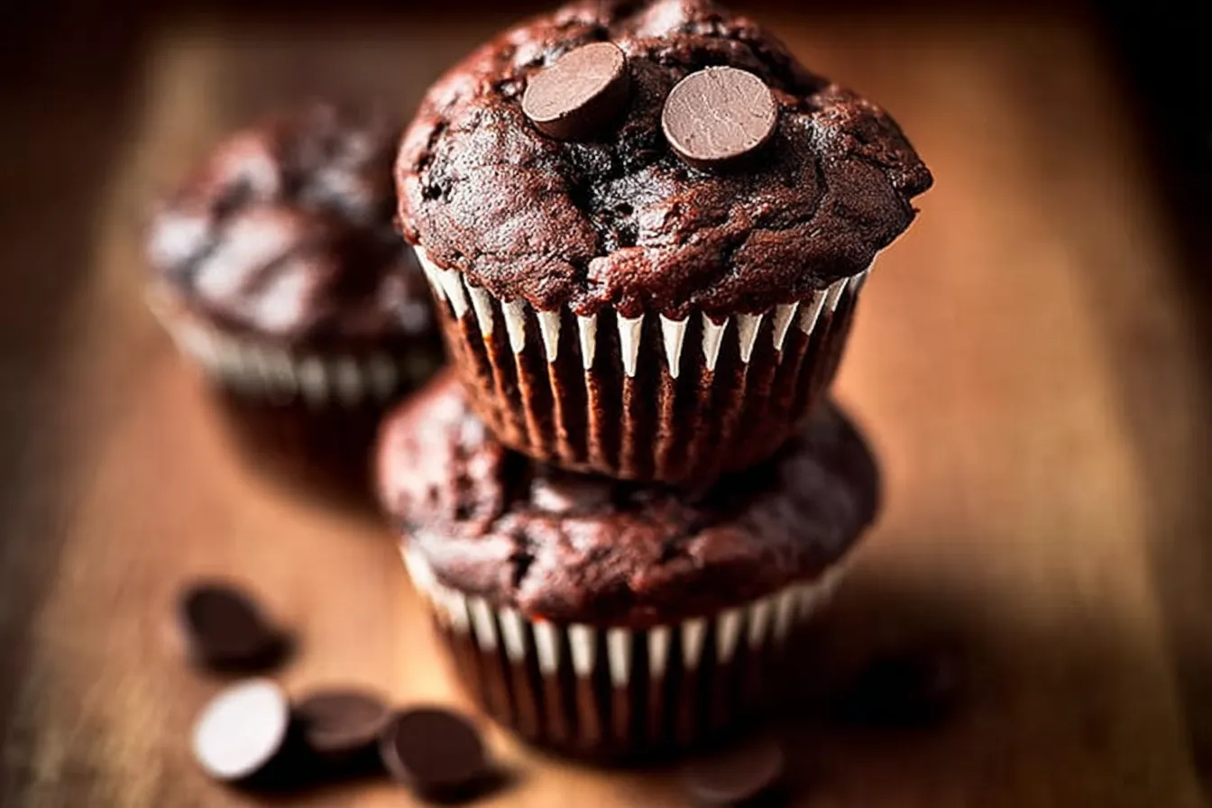 Double Chocolate Banana Muffins