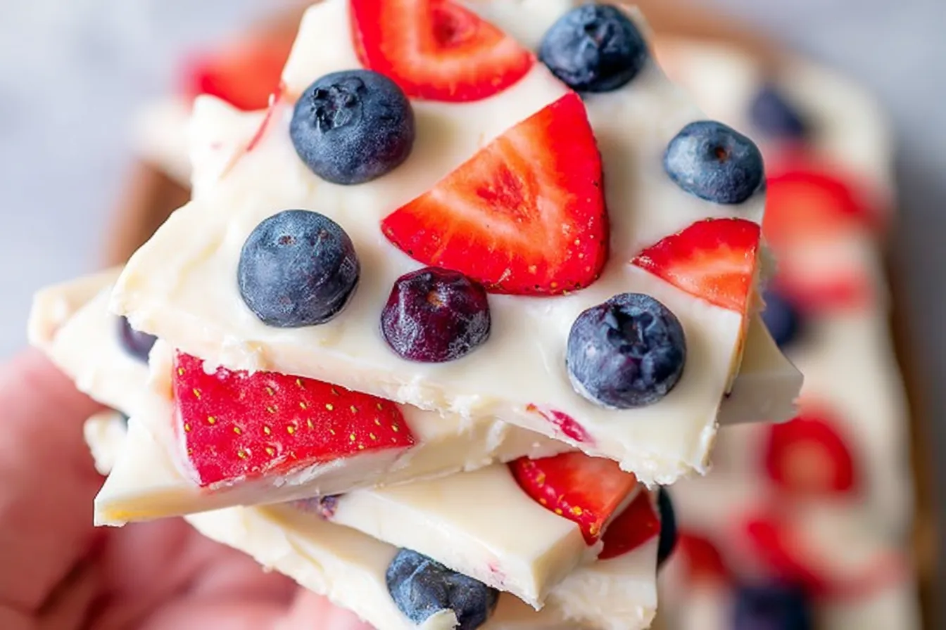Frozen Yogurt Bark with Berries