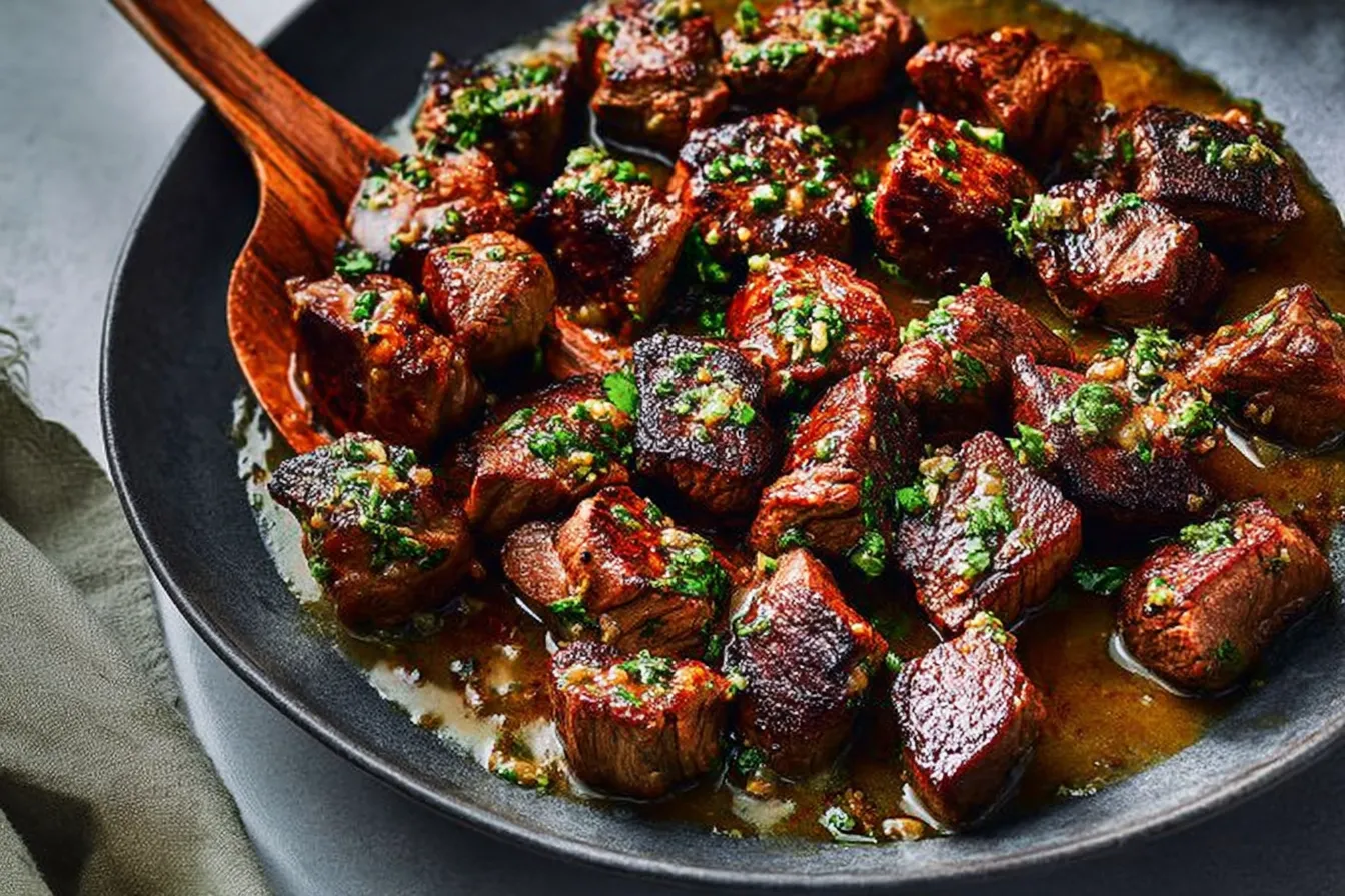 Garlic Butter Steak Bites Ready to Serve
