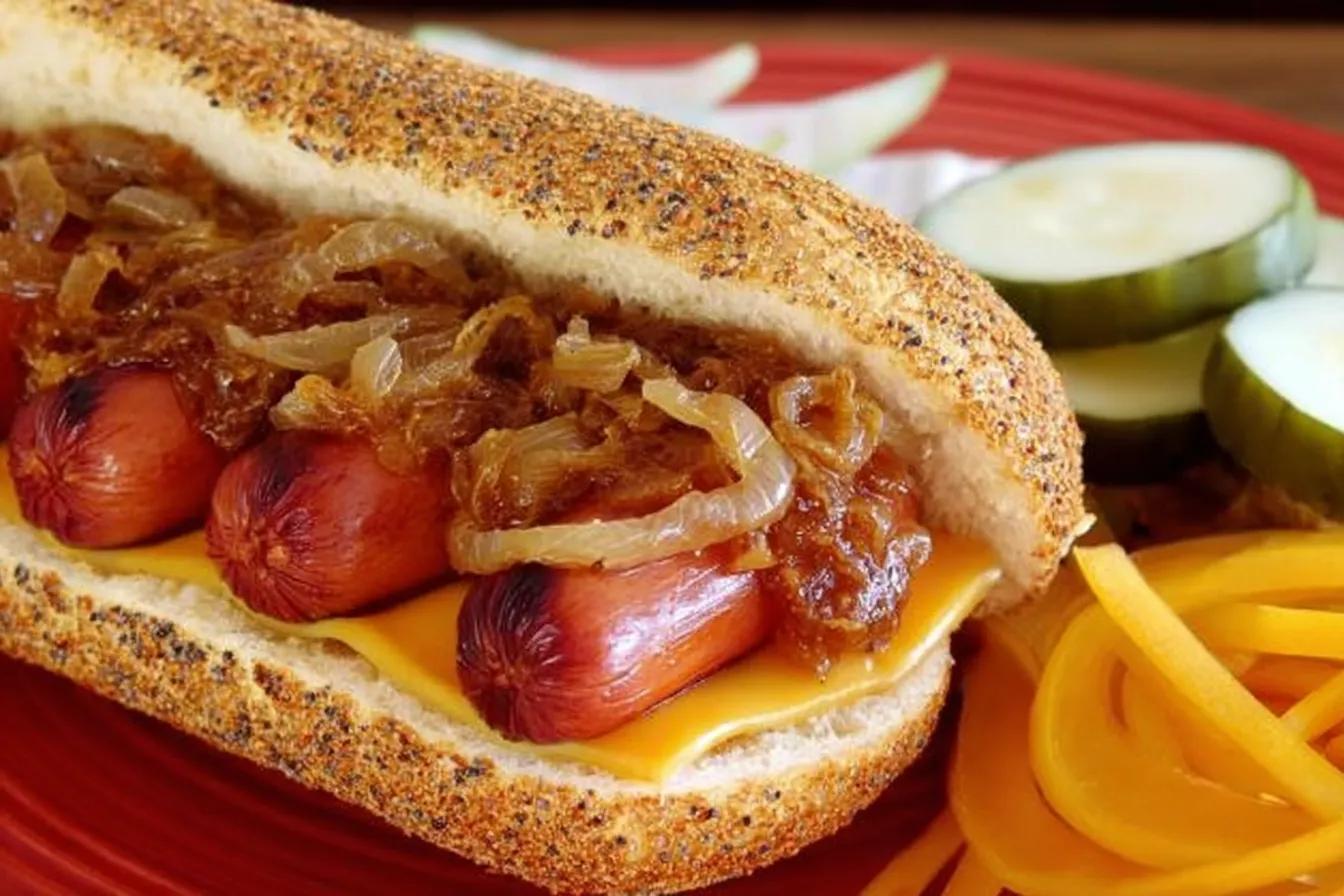 Delicious Grilled Hot Dogs with Caramelized Onions