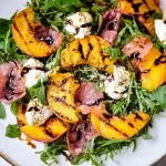 Grilled Peach and Burrata Salad Close-Up