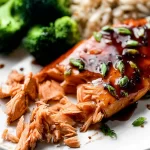 Grilled Salmon with Honey Garlic Glaze on a Plate