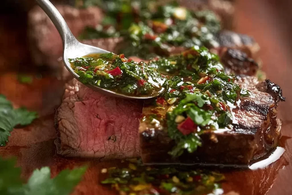 Juicy Grilled Steak with Chimichurri Sauce