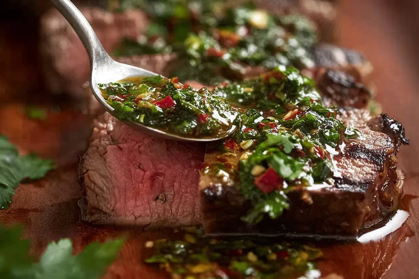 Juicy Grilled Steak with Chimichurri Sauce